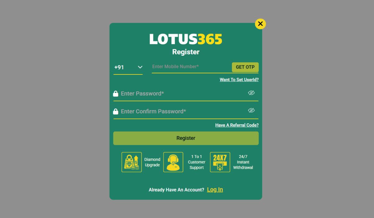 Lotus365 Registration Guide